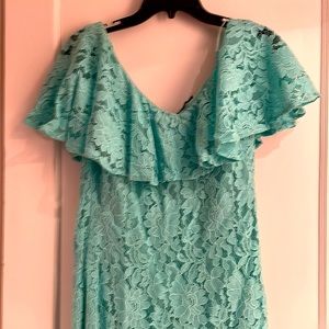 Lauren Ralph Lauren off the shoulder lace dress